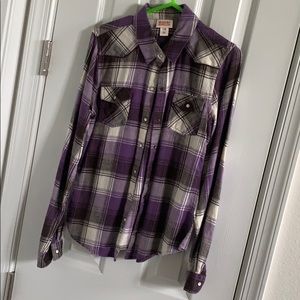 Purple flannel shirt